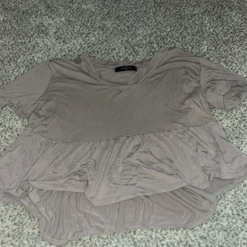 ruffled light pink shirt size S